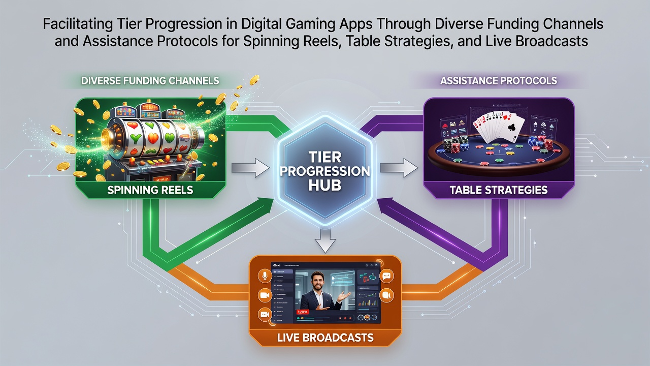 Digitale Casino-App-Oberfläche mit Walzen, Tischen und Live-Streams sowie Zahlungsoptionen