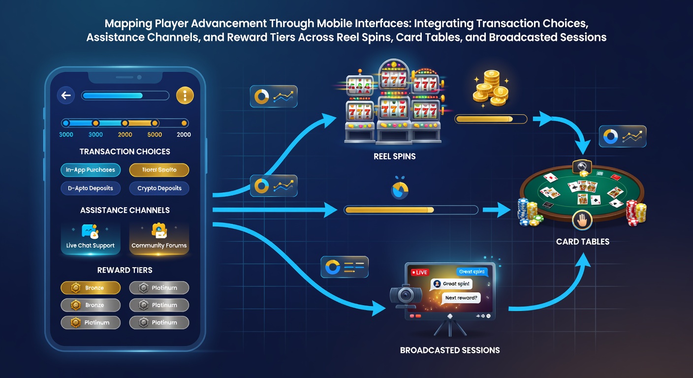 Mobile Casino-Oberfläche mit integrierten Transaktions- und Belohnungsfunktionen