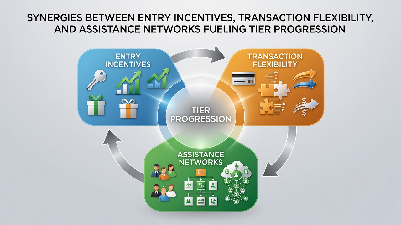Visualisierung von Transaktionsströmen und Support-Interaktionen bei der VIP-Progression