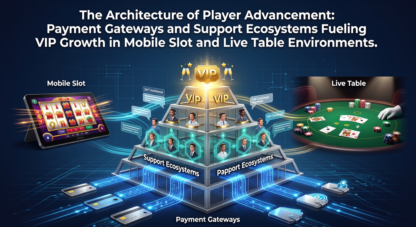 Mobile Casino-Schnittstelle mit integrierten Zahlungssystemen und Support-Elementen für VIP-Spieler